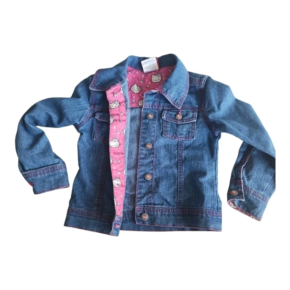 Hello Kitty Girls Denim Jacket with Pink Lining 5
